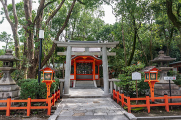 Torii gates at Yasaka Shrine in Kyoto, Japan