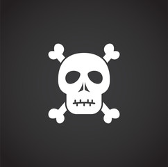 Skull icon on background for graphic and web design. Creative illustration concept symbol for web or mobile app