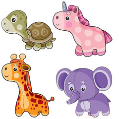 set of toys for playing in childhood, isolated object on a white background,