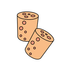 wooden cork of bottle isolated icon