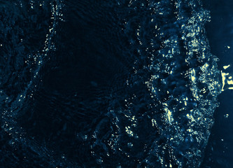 texture of water on black background, Water in night time