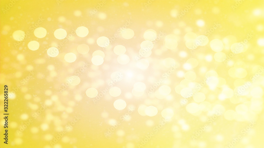 Poster yellow background with bokeh effect. soothing interior color. texture of printing paper. white bokeh