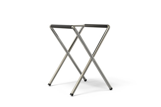Folding camping stool on isolated white background, 3d illustration