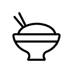 Rice icon vector. Thin line sign. Isolated contour symbol illustration