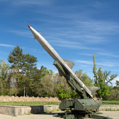 Soviet rocket launcher in Victory park in Yerevan, Armenia