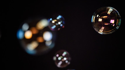 Floating bubbles in air 