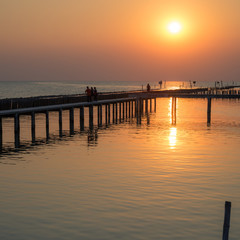 Fototapeta na wymiar Sunset on the sea,sky background