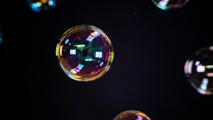 Floating bubble in air