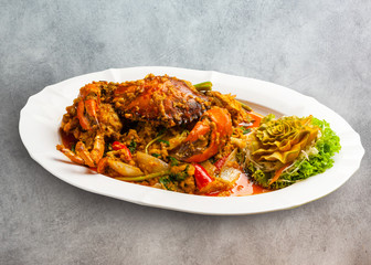 Stir Fried Crab with Curry Powder, Thai crab curry