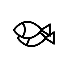 Fish icon vector. Thin line sign. Isolated contour symbol illustration