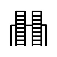 skyscraper icon vector. Thin line sign. Isolated contour symbol illustration
