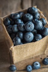 blueberries on wood