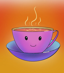 illustration of cup of coffee in cup