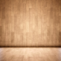 Concept or conceptual vintage or grungy brown background of natural wood or wooden old texture floor and wall as a retro pattern layout. A 3d illustration metaphor to time, material, emptiness,  age