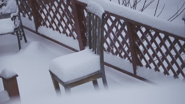 Chair in the winter storm 