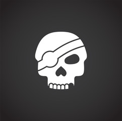 Skull icon on background for graphic and web design. Creative illustration concept symbol for web or mobile app