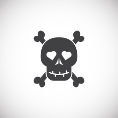 Skull icon on background for graphic and web design. Creative illustration concept symbol for web or mobile app