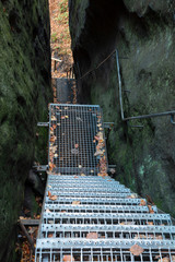 Treppe zwischen den Felsen, Schrammsteine, Nationalpark Sächsiche Schweiz, Elbsandsteingebirge,...