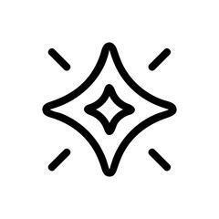 Star shining glitter icon vector. Thin line sign. Isolated contour symbol illustration
