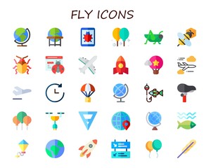 Modern Simple Set of fly Vector flat Icons