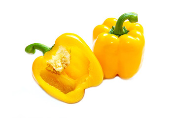 yellow bell pepper on white background