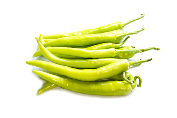 fresh green sweet peppers banana peppers