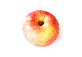 Pink apple on white background
