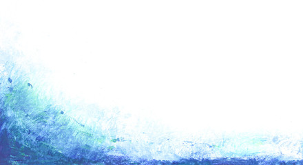 Fototapeta premium Artistic sea water painting background. Abstract sea draft. Colorful blue washed painted with strokes background. .