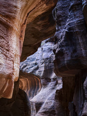 The Siq canyon in Petra, Jordan, Middle East