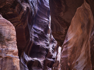 The Siq canyon in Petra, Jordan, Middle East
