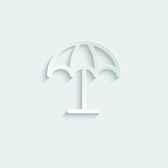 paper umbrella icon, sun lounger icon  