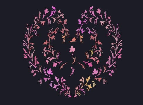 Beatiful pink heart - vector image for valentine or mothers day