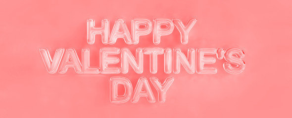 Happy Valentine's Day banners, and poster Brilliant 3d text illustration