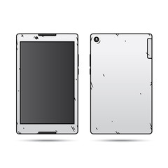 Black Tablet PC isolated on white background.