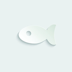 fish icon vector paper icon line style