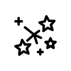 Star shining glitter icon vector. Thin line sign. Isolated contour symbol illustration