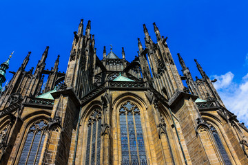 Fototapeta na wymiar St Vitus cathedral, back view, Prague, Czech Republic