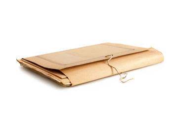 old folder isolated on white background with clipping path