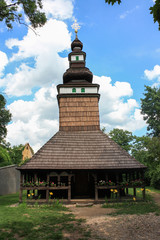 Saint Michael Archangel wooden church in Kinsky garden. Prague, Czech Republic