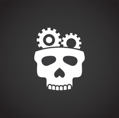 Skull icon on background for graphic and web design. Creative illustration concept symbol for web or mobile app