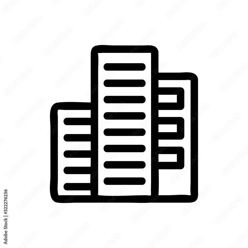 Poster building icon vector. thin line sign. isolated contour symbol illustration