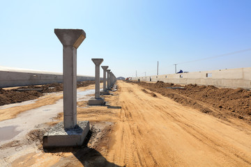 Reinforced concrete prefabrication on construction site