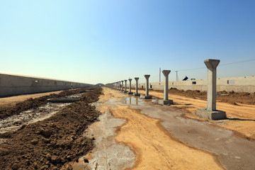 Reinforced concrete prefabrication on construction site