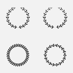 Set of laurel wreath icon isolated on white background.