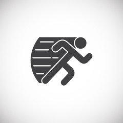 Running related icon on background for graphic and web design. Creative illustration concept symbol for web or mobile app