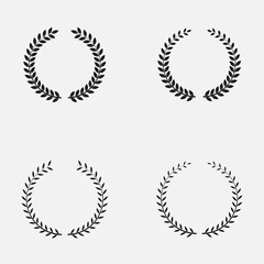 Set of laurel wreath icon isolated on white background.