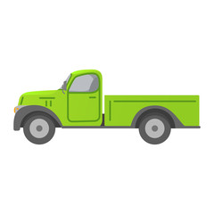 Retro truck car. Delivery vehicle. Flat vector illustration.