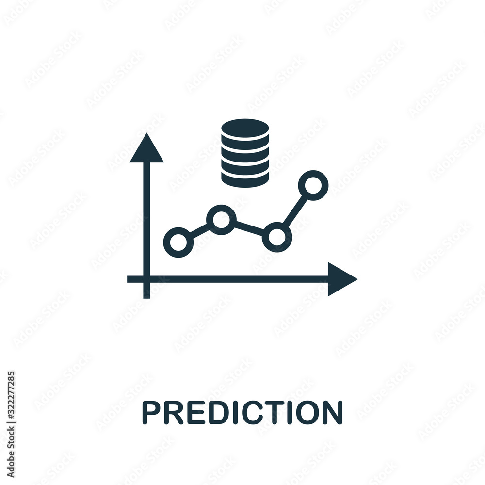 Aufkleber prediction icon. simple element from data organization collection. filled prediction icon for templa