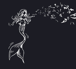 Mermaid vector illustration - design for girls