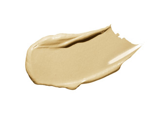 Yellow clay mask sample isolated on white background